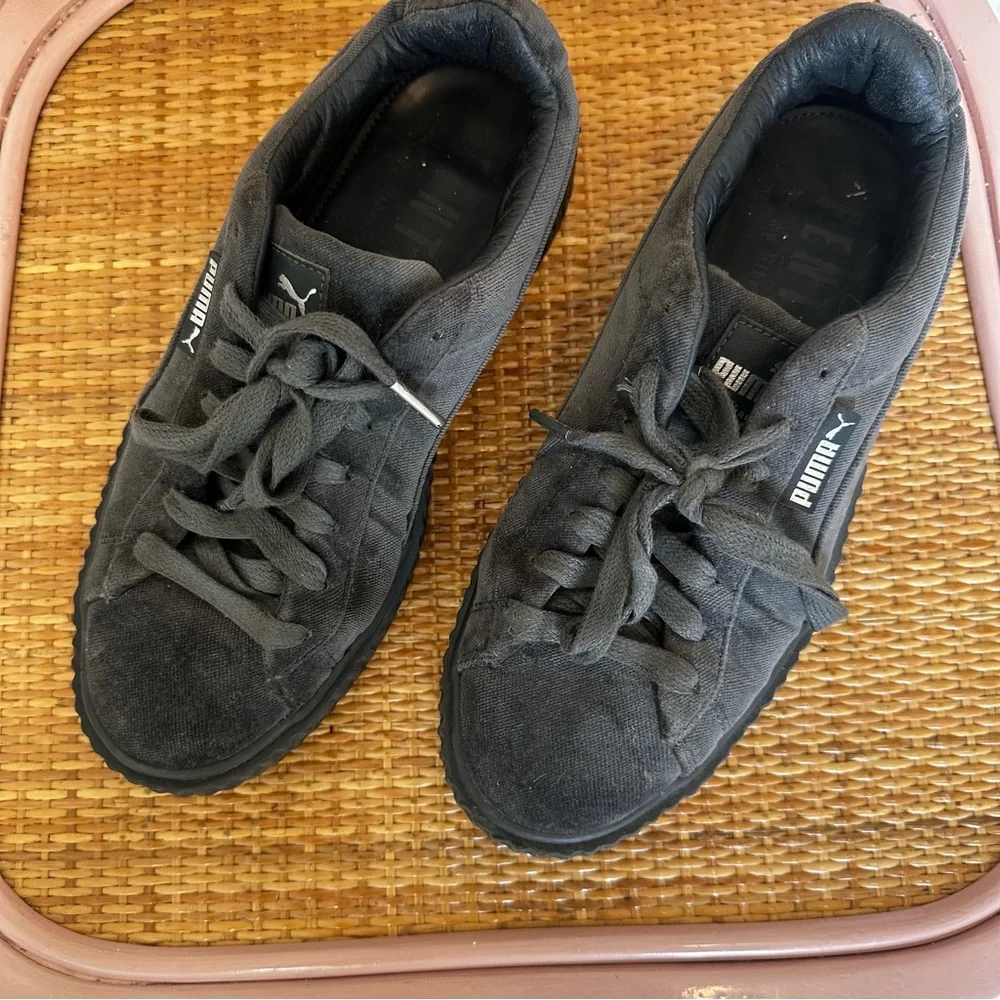 Puma x Fenty Limited Edition Velvet Creepers Platform Grey